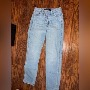 Hollister straight jeans with criss cross button size 24